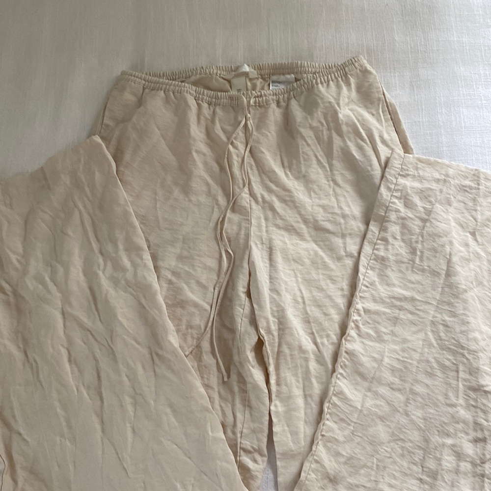 Wide leg linen pants